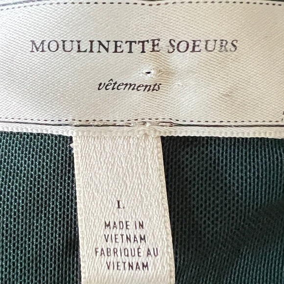 Anthropologie Moulinette Soeurs Arden Asymmetrical Dress Large Forest Green - Picture 6 of 6